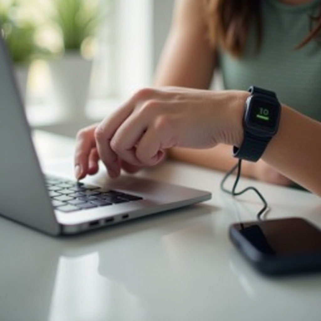 wie man eine Fitbit Smartwatch auflädt