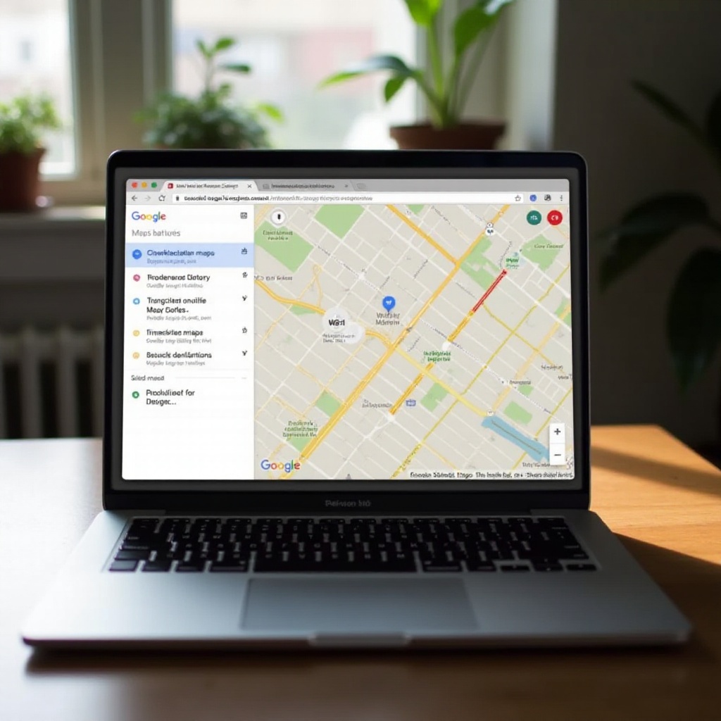 O Google Maps é um aplicativo no MacBook