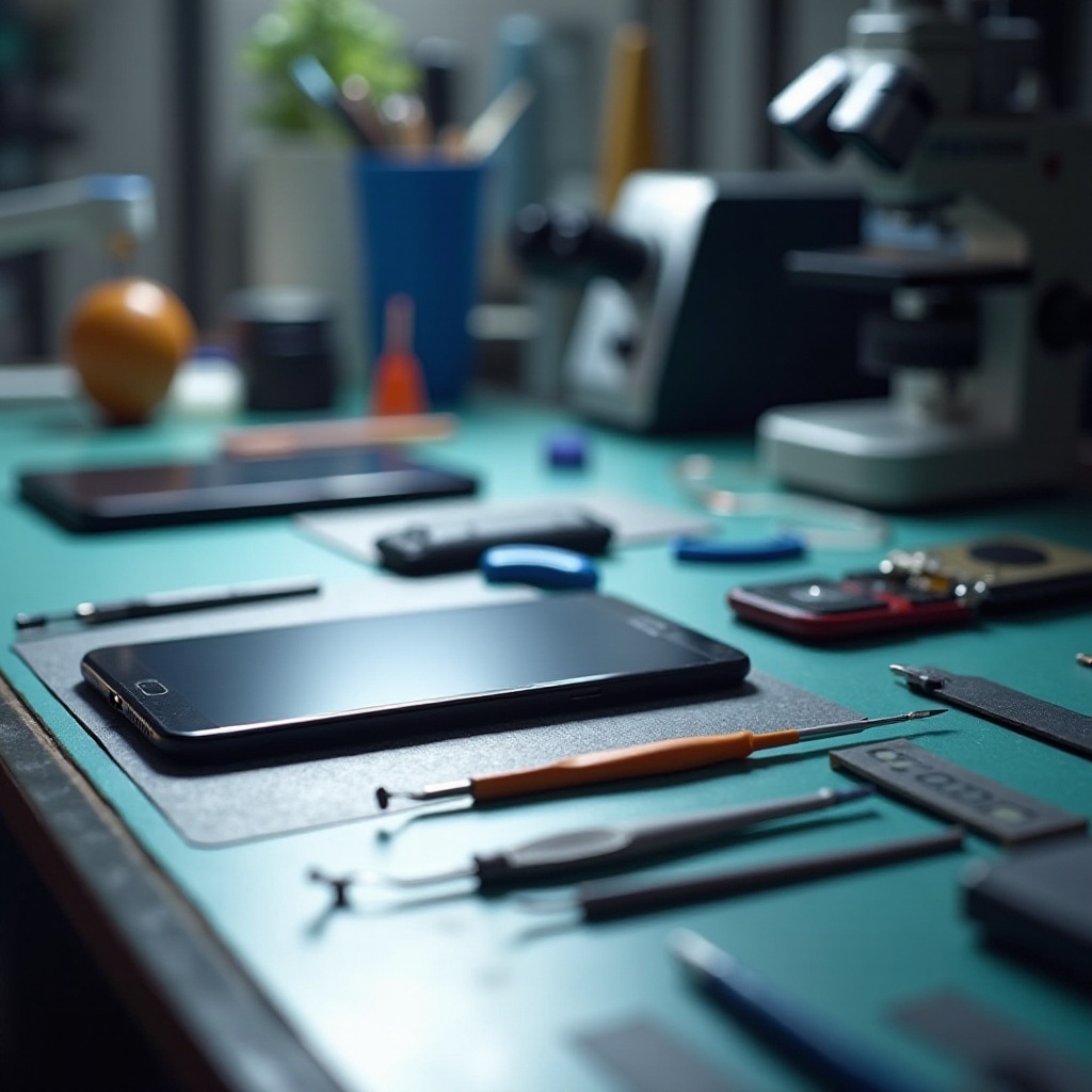 strumenti e attrezzature per riparare tablet e smartphone