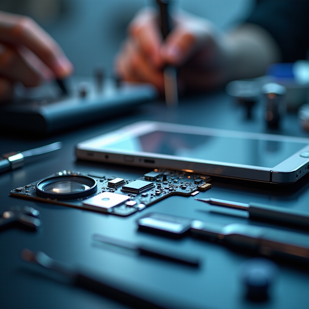 herramientas y equipos para reparar tabletas y teléfonos inteligentes