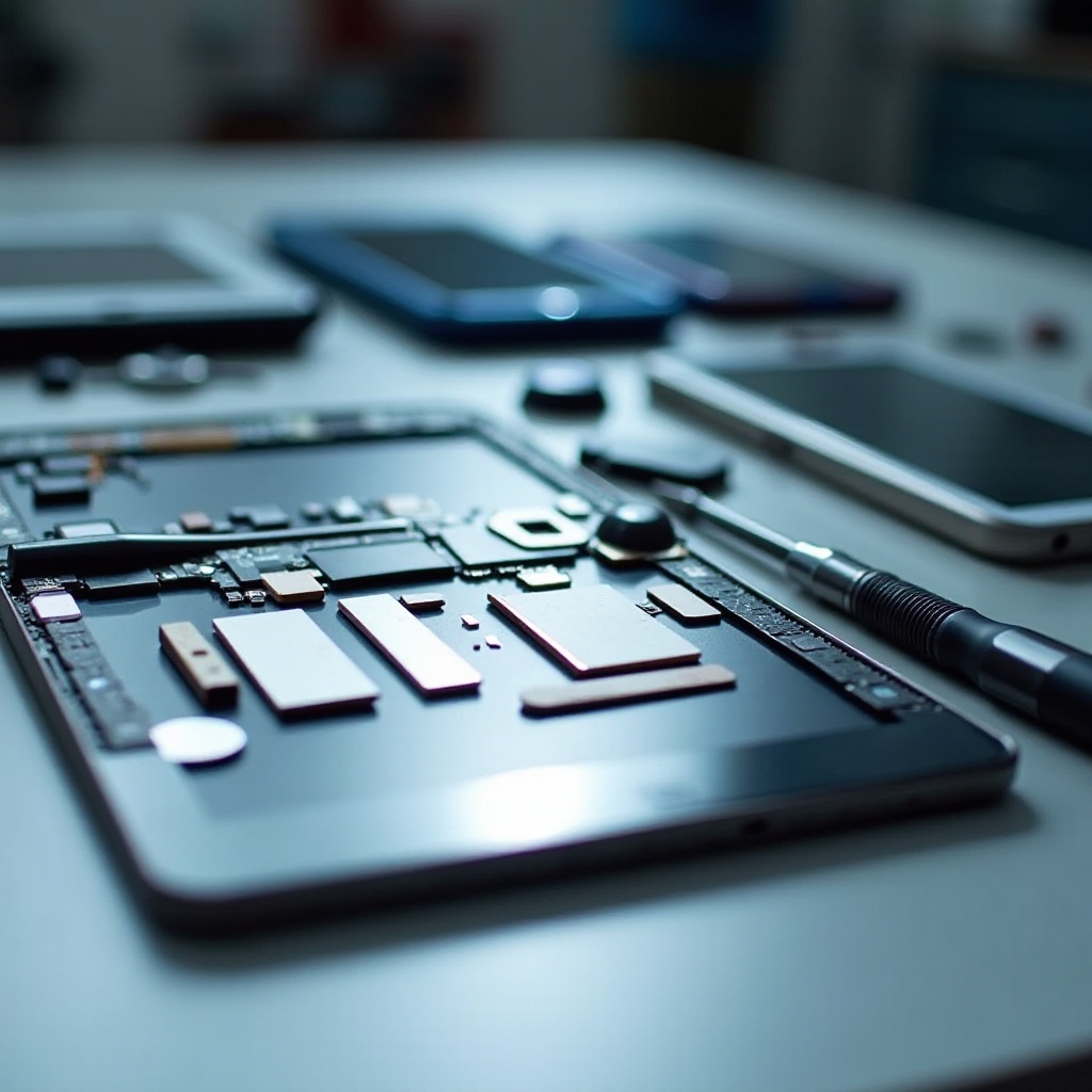 herramientas y equipos para reparar tabletas y teléfonos inteligentes